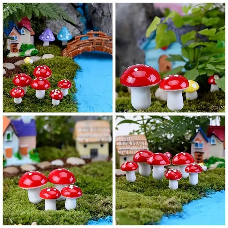 Mini Foam Mushroom Fairy Garden Decor for DIY Bonsai and Crafts