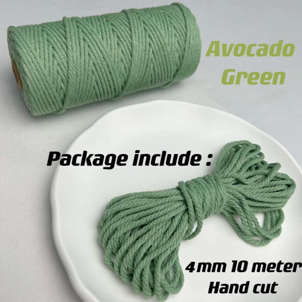 10m 4mm Braided Cotton Macrame Rope – Natural DIY Craft Cord