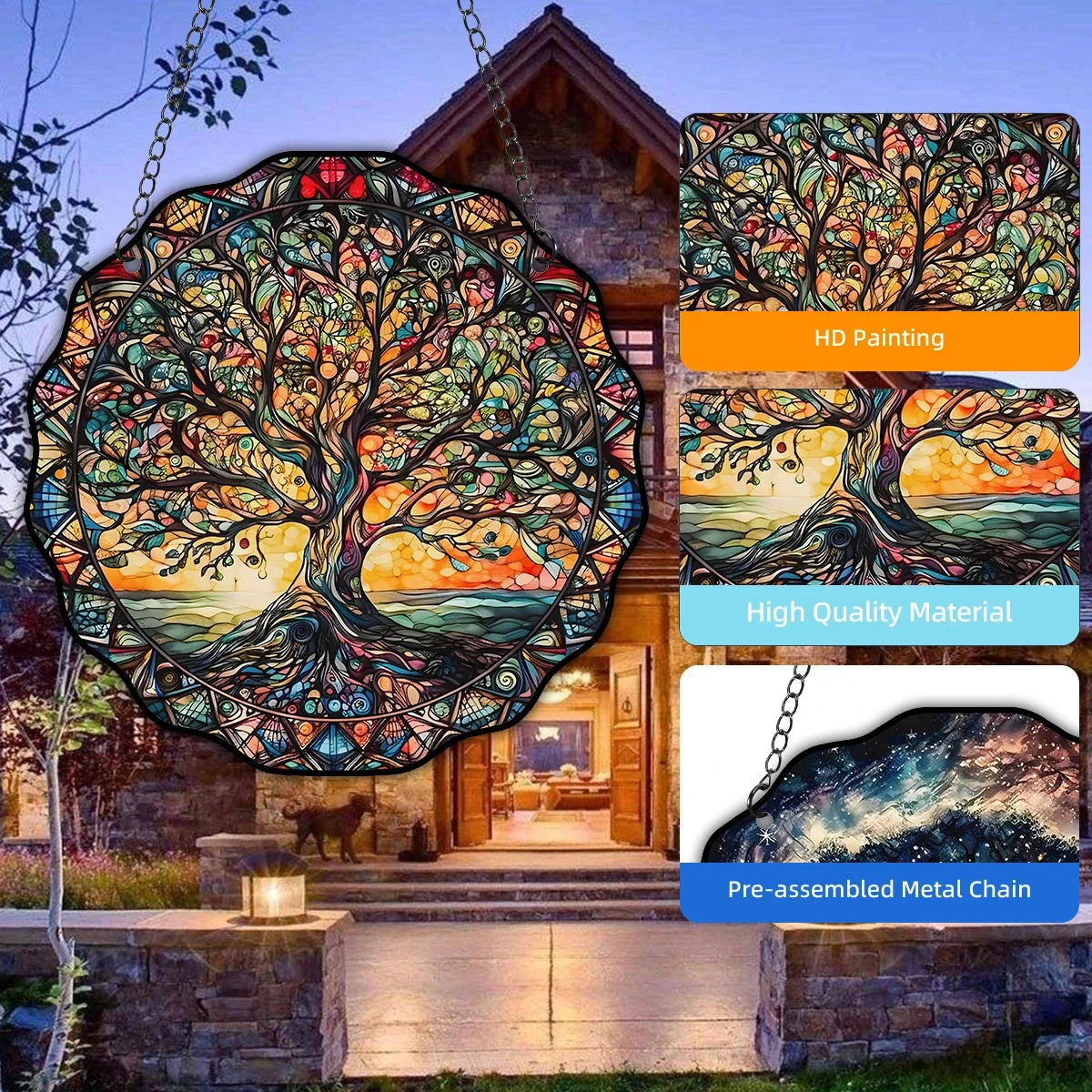 Tree of Life Sun Hanging Wall Art Decor