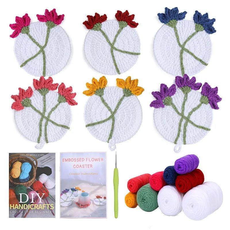 Hand-Knitted Crochet Kit for Coaster & Cap Mats