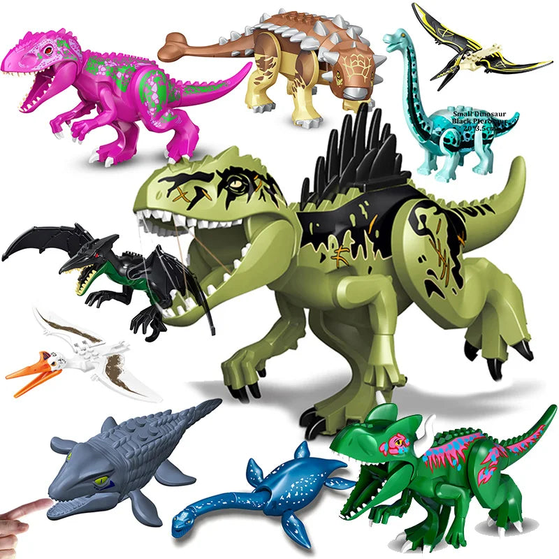 Jurassic Dinosaur Building Blocks – T-Rex, Raptor, Triceratops Models
