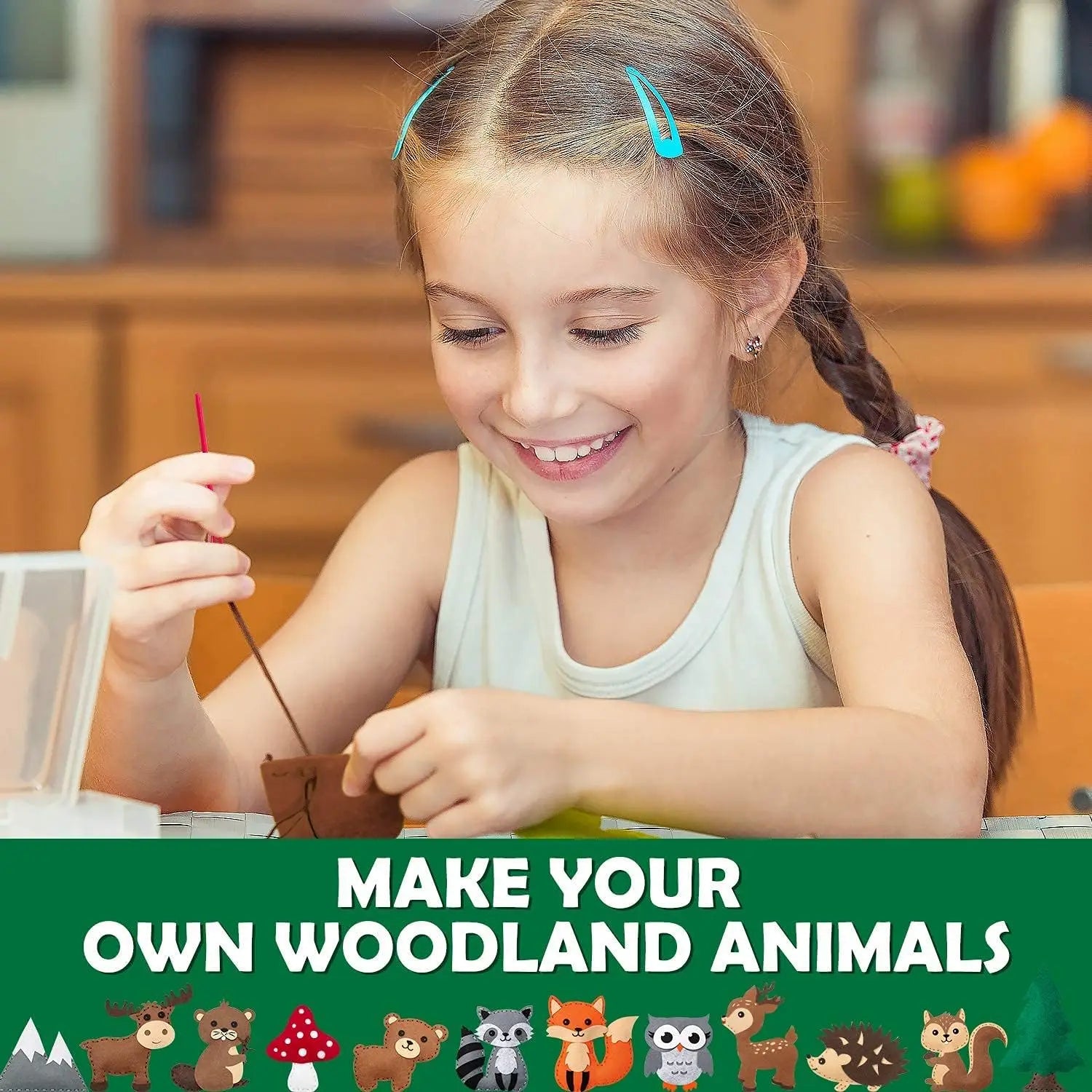 Woodland Animals DIY Felt Sewing Kit for Kids