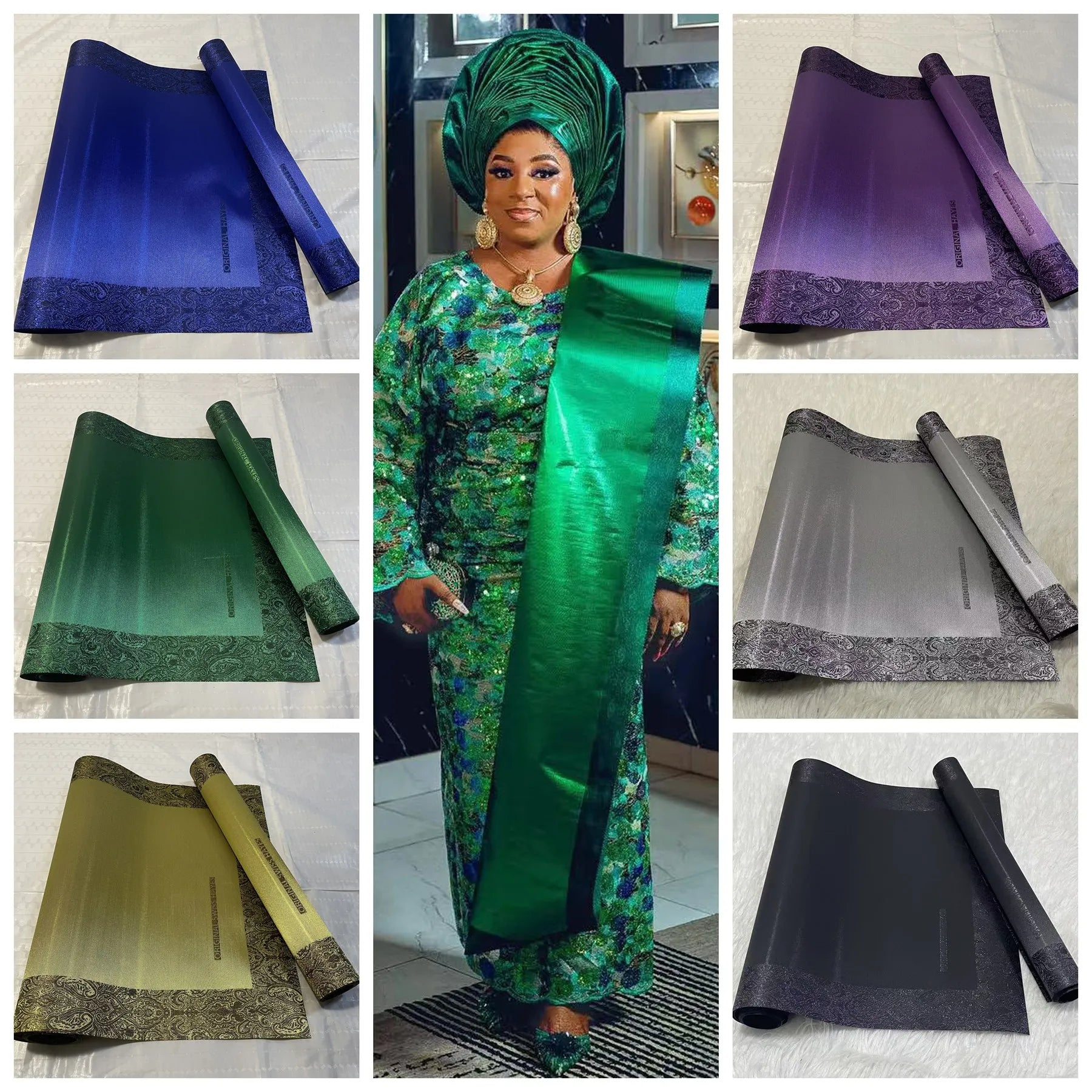 Nigerian 3D SEGO Head Tie & Ipele Set for Couture Sewing