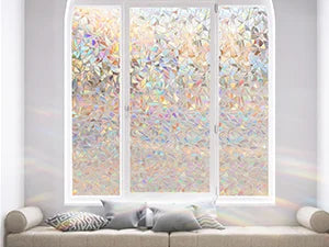 Rainbow Static Cling Stained Glass Privacy Film