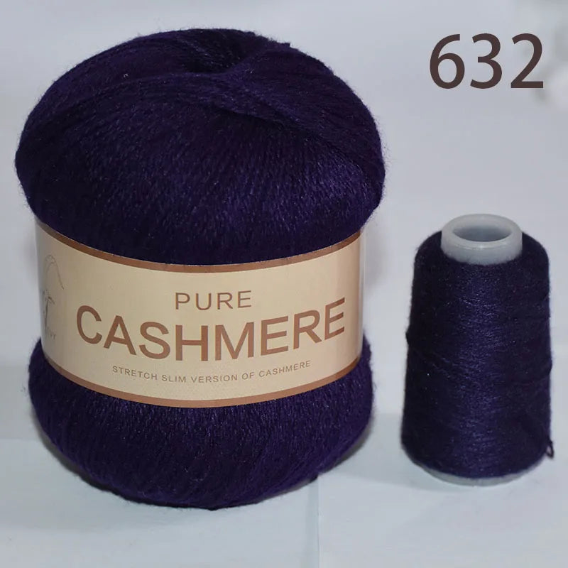 5pcs Pure Mongolian Cashmere Yarn – 3-Ply Worsted Hand Knitting Thread