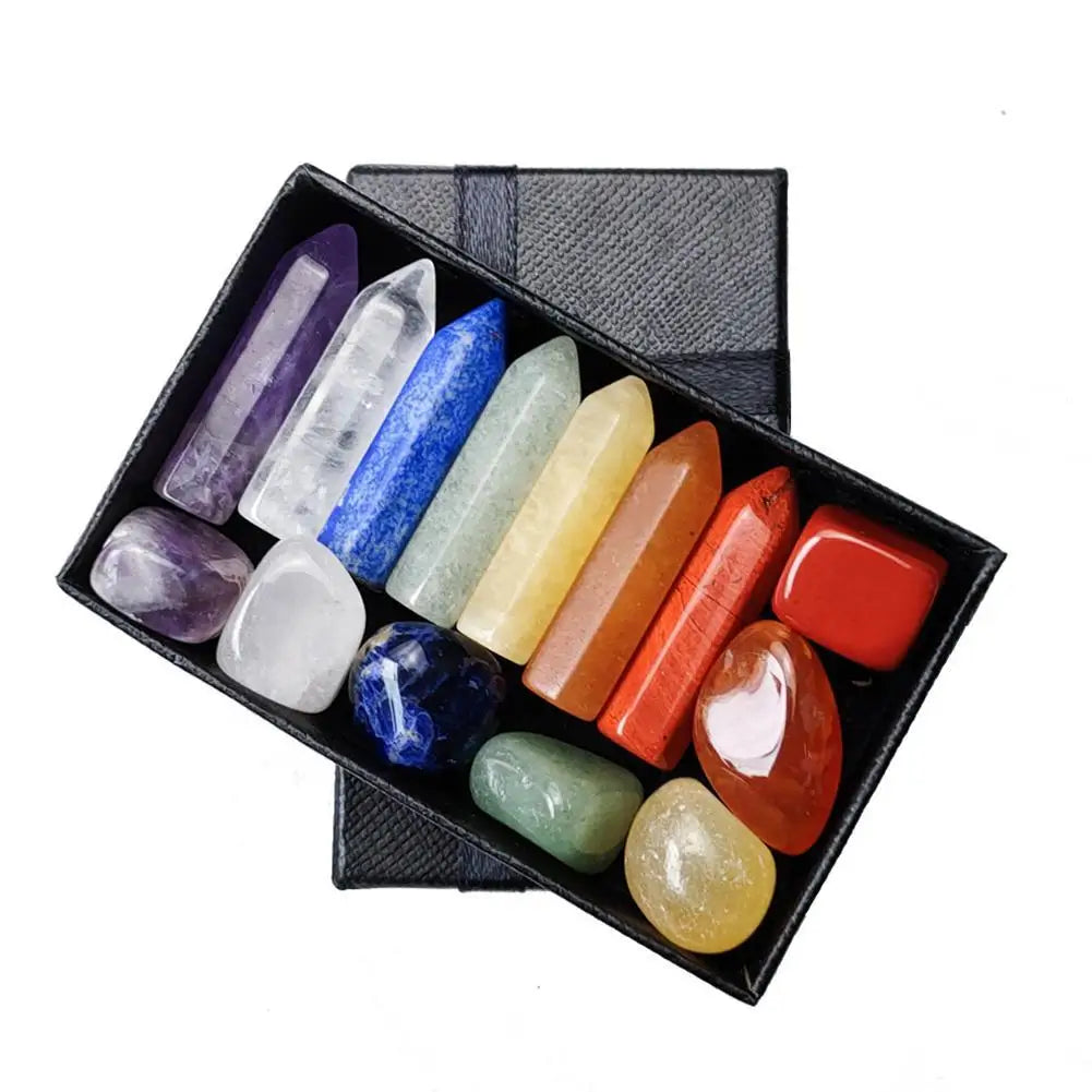 Chakra Crystal Healing Stones Gift Set – Natural Quartz Mineral Home Decor