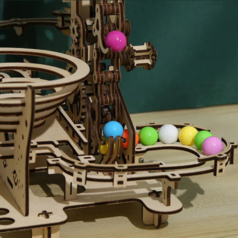 3D Wooden Marble Run Puzzle – 335PCS DIY STEM Kit