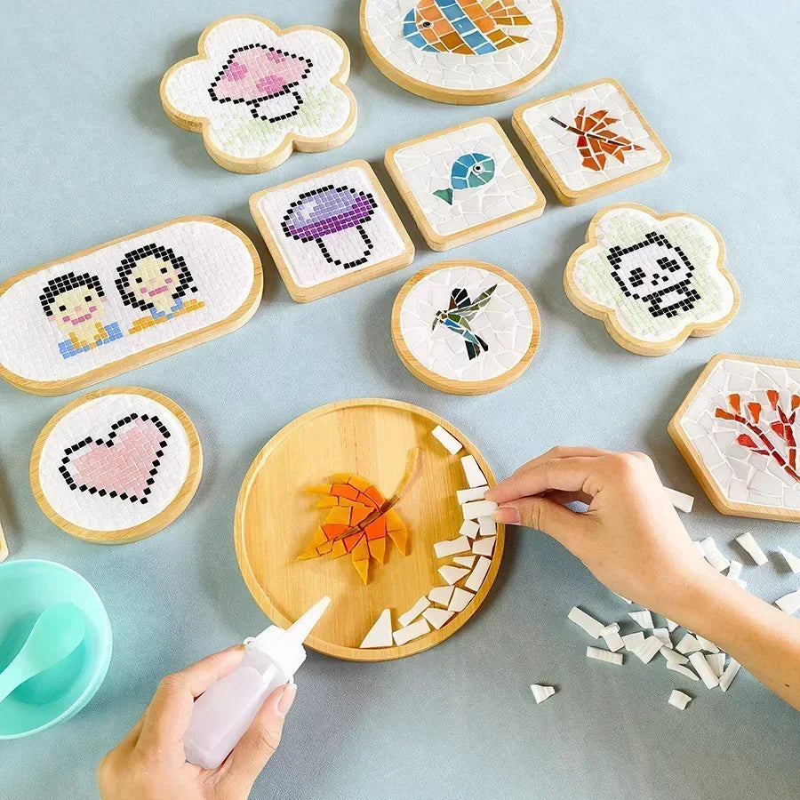 DIY Bamboo Mosaic Coaster Kit for Kids