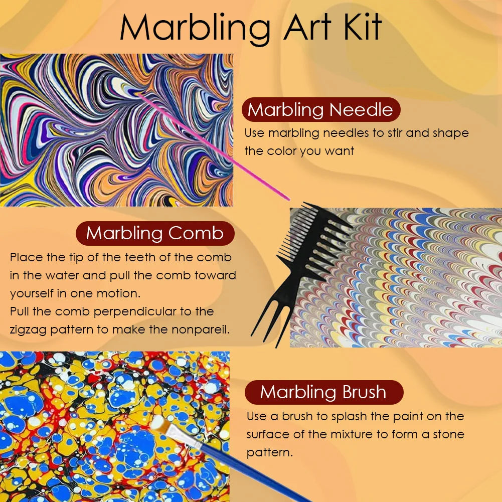 Marble Painting Kit for Kids – Water Marbling Art Set