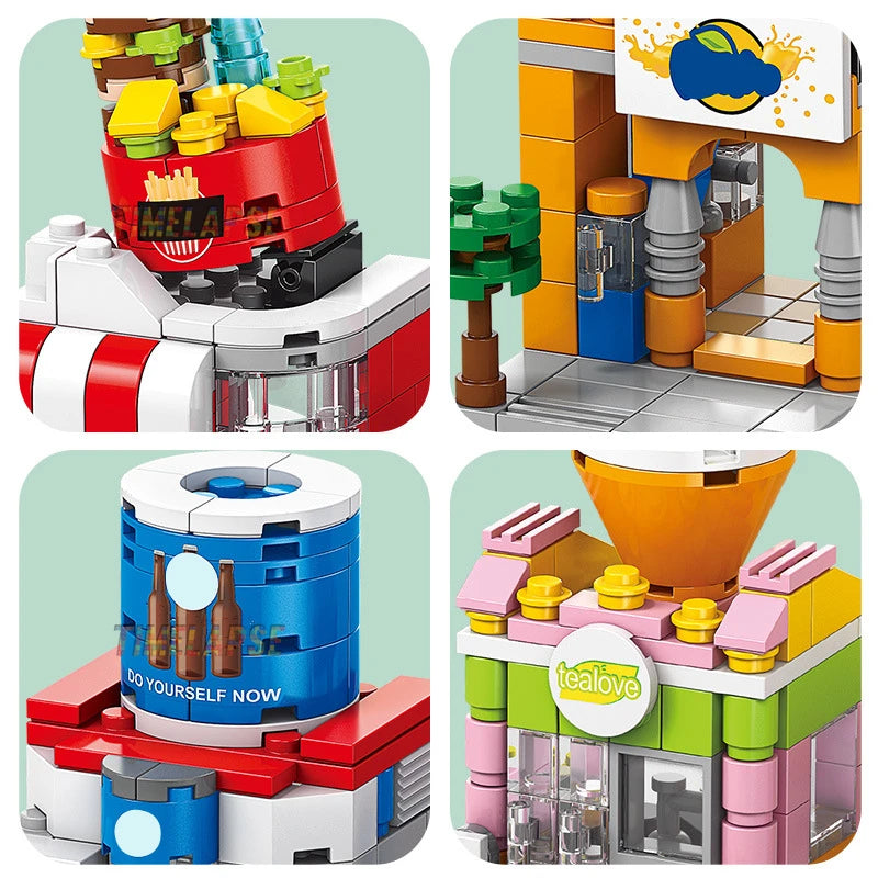 Restaurant & Dessert Street View Building Blocks Kit