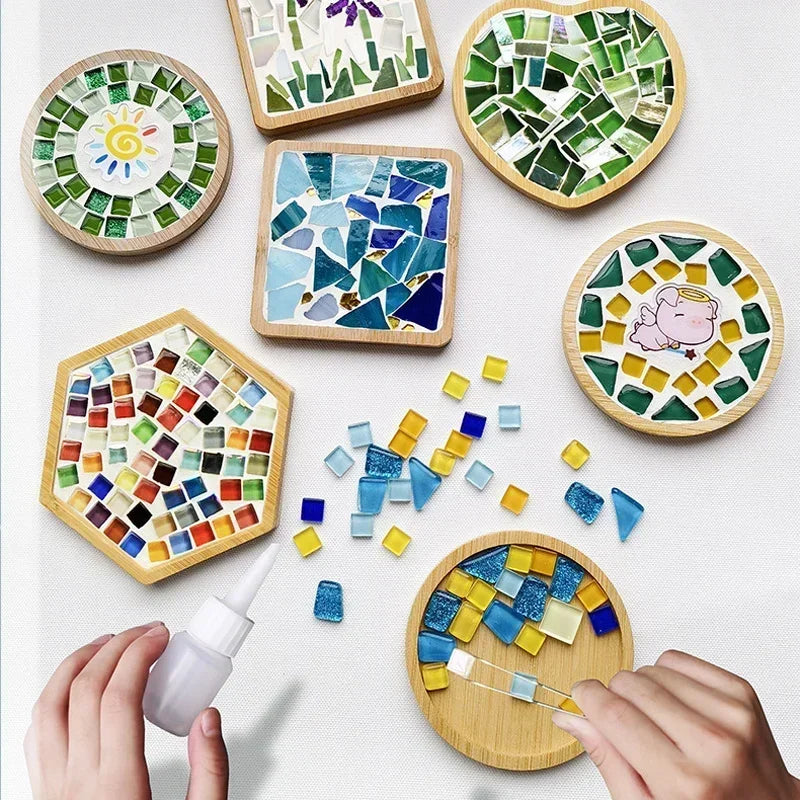 DIY Bamboo Mosaic Coaster Kit for Kids
