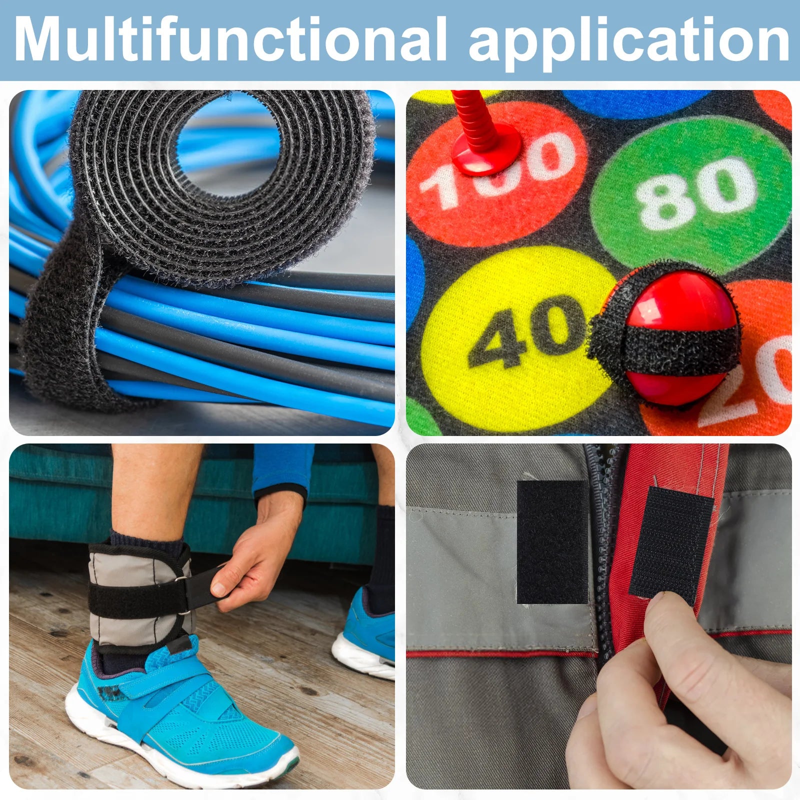 10M Hook and Loop Fastener Tape Roll Set