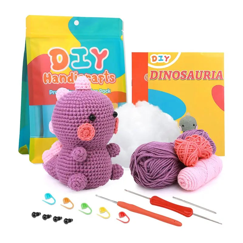 Fenrry DIY Crochet Kit – Dinosaur-Shaped Doll with Yarn & Tools