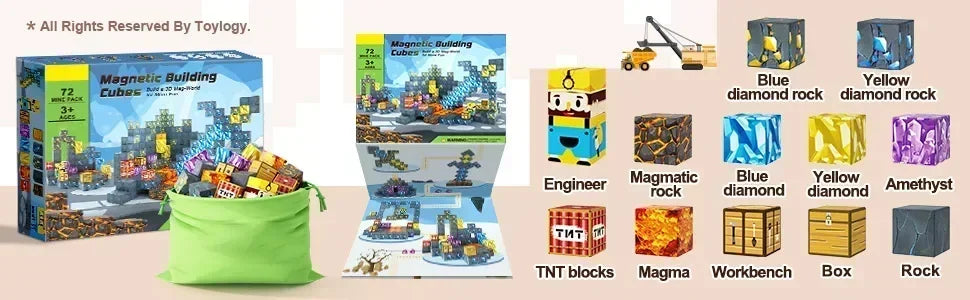 Magnetic Building Cube Set – STEM DIY Toy for Kids Age 3+