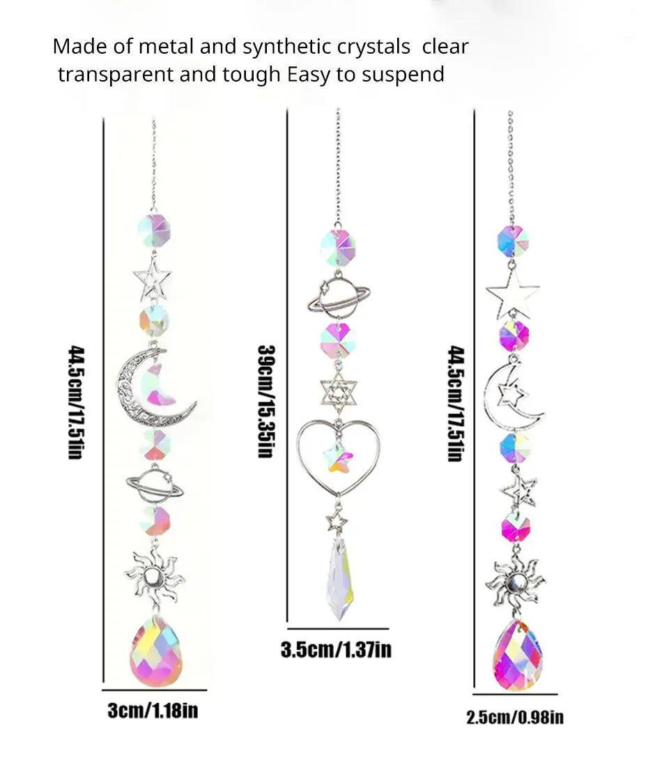Galaxy Star Moon Crystal Wind Chime Pendant