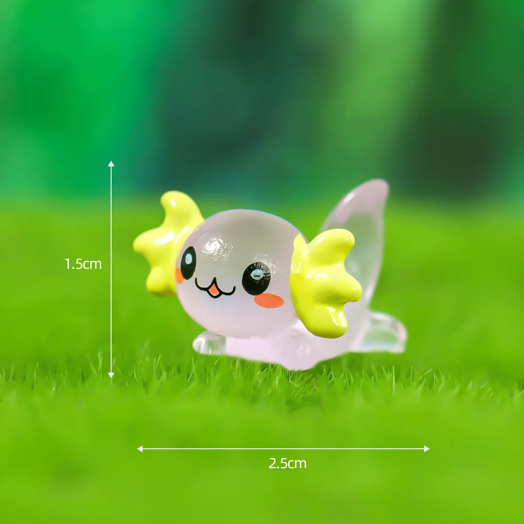 8-15PCS Glow-in-the-Dark Axolotl Miniatures for Microlandscape & Fish Tank Deco