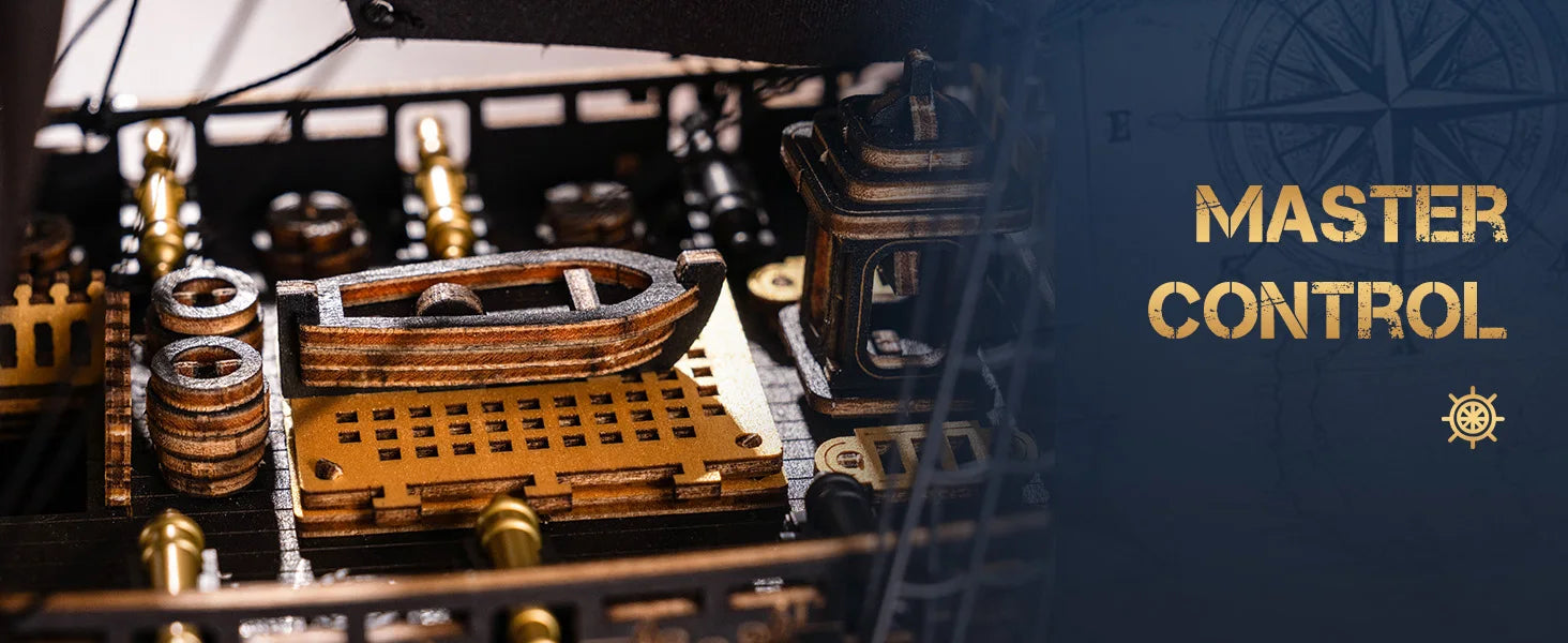 Robotime Rokr 3D Wooden Puzzle – Seahouse Barque Model Kit for Teens & Adults