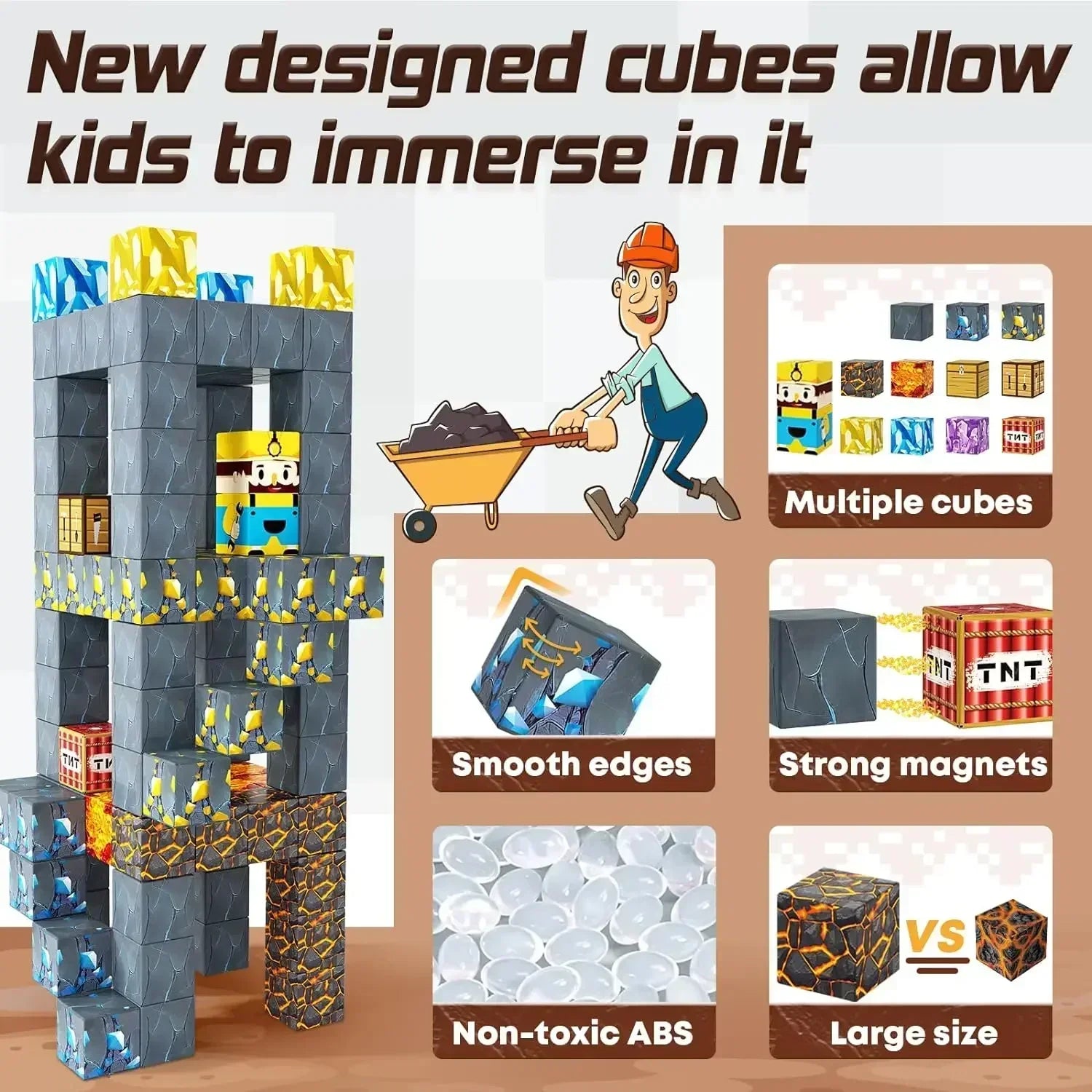 Magnetic Building Cube Set – STEM DIY Toy for Kids Age 3+