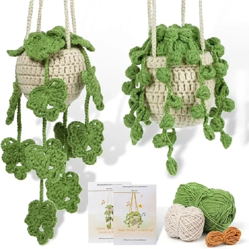 KRABALL Crochet Plant Hanger Kit – Beginner Set with Video Tutorial