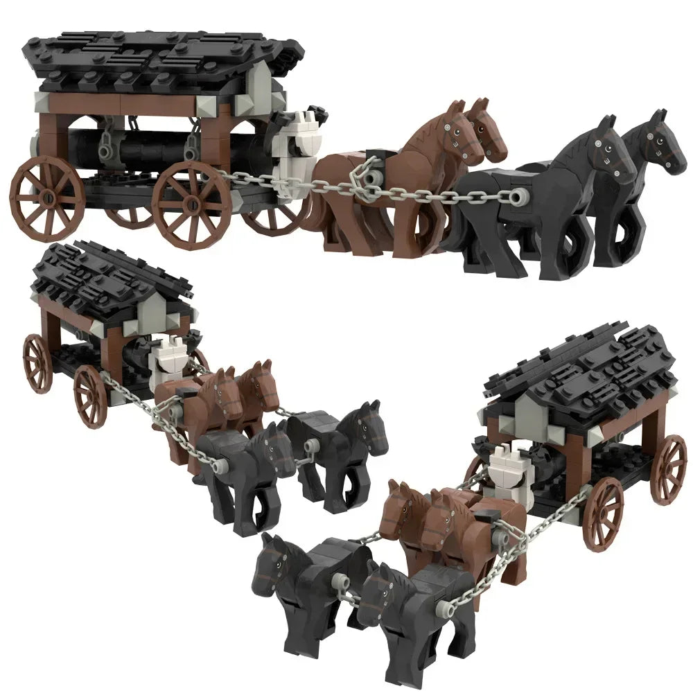 MOC Medieval Carriage & Military Weapons Set