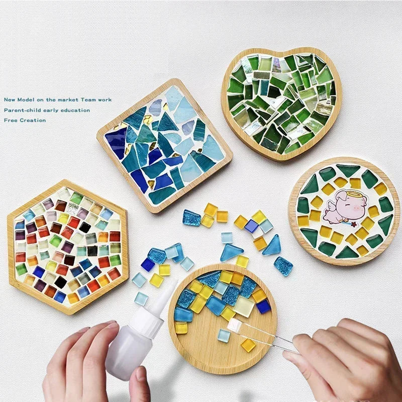 DIY Bamboo Mosaic Coaster Kit for Kids
