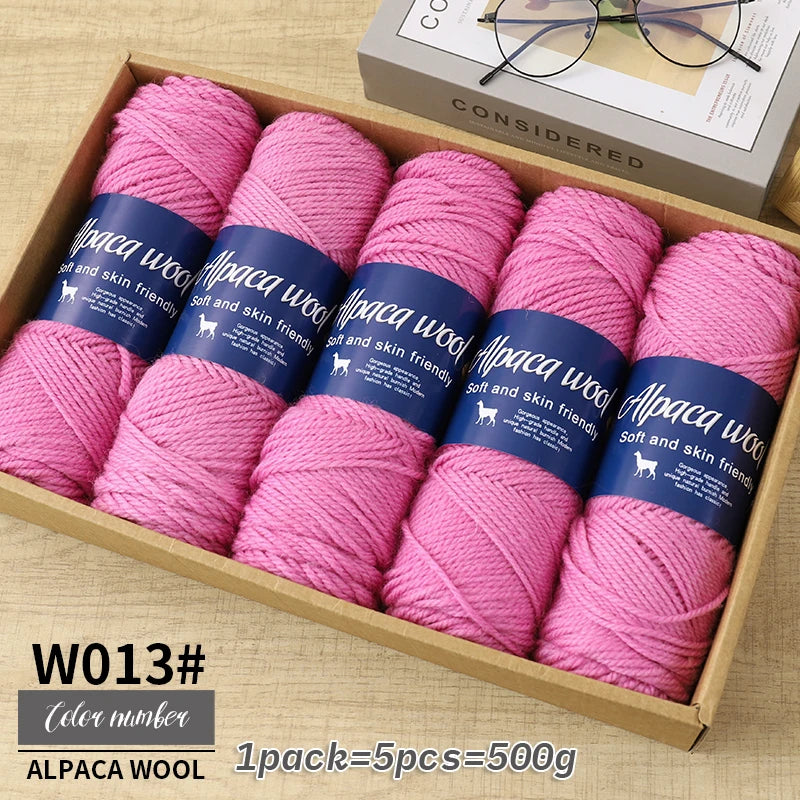 500g Coarse Alpaca Wool Yarn – Warm Handwoven Knitting Yarn