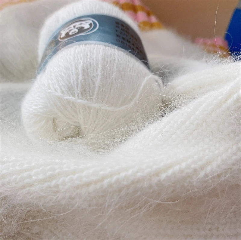 5 Pcs Cashmere Mink Fur Yarn for Hand Knitting  Long Plush Wool Crochet Knitting Yarn for Fall Winter Luxury Needlework Diy Knit