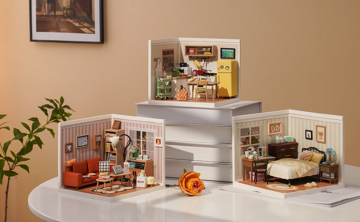 Robotime Rolife Mini Fast Food Kitchen DIY Model Kit