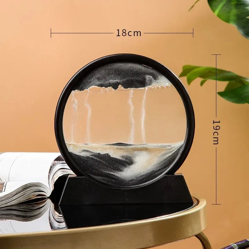 3D Moving Sand Art Hourglass for Home and Office Deco