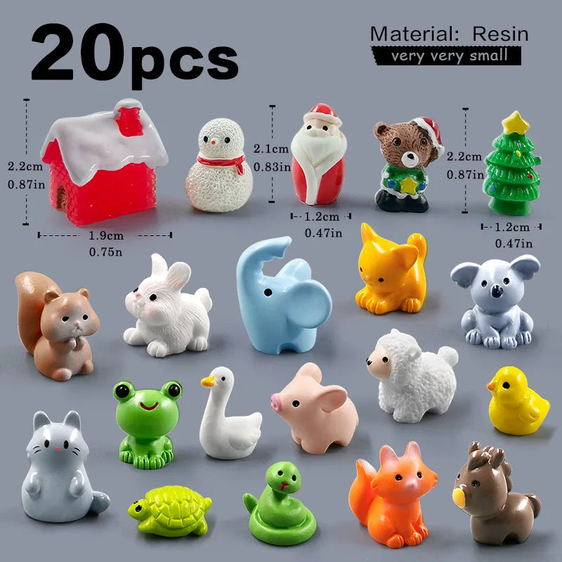 10Pcs Mini Animal Figurines Garden Decorations