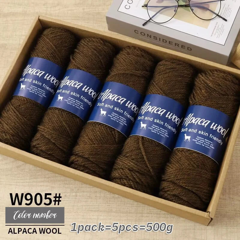 500g Coarse Alpaca Wool Yarn – Warm Handwoven Knitting Yarn