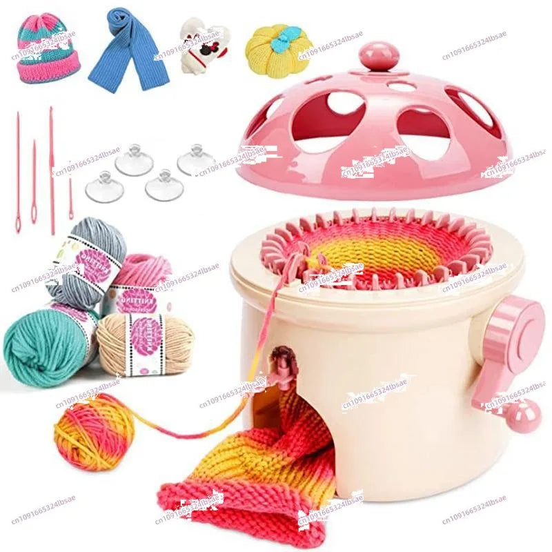 32-Needle Knitting Machine for DIY Hats, Scarves, Socks