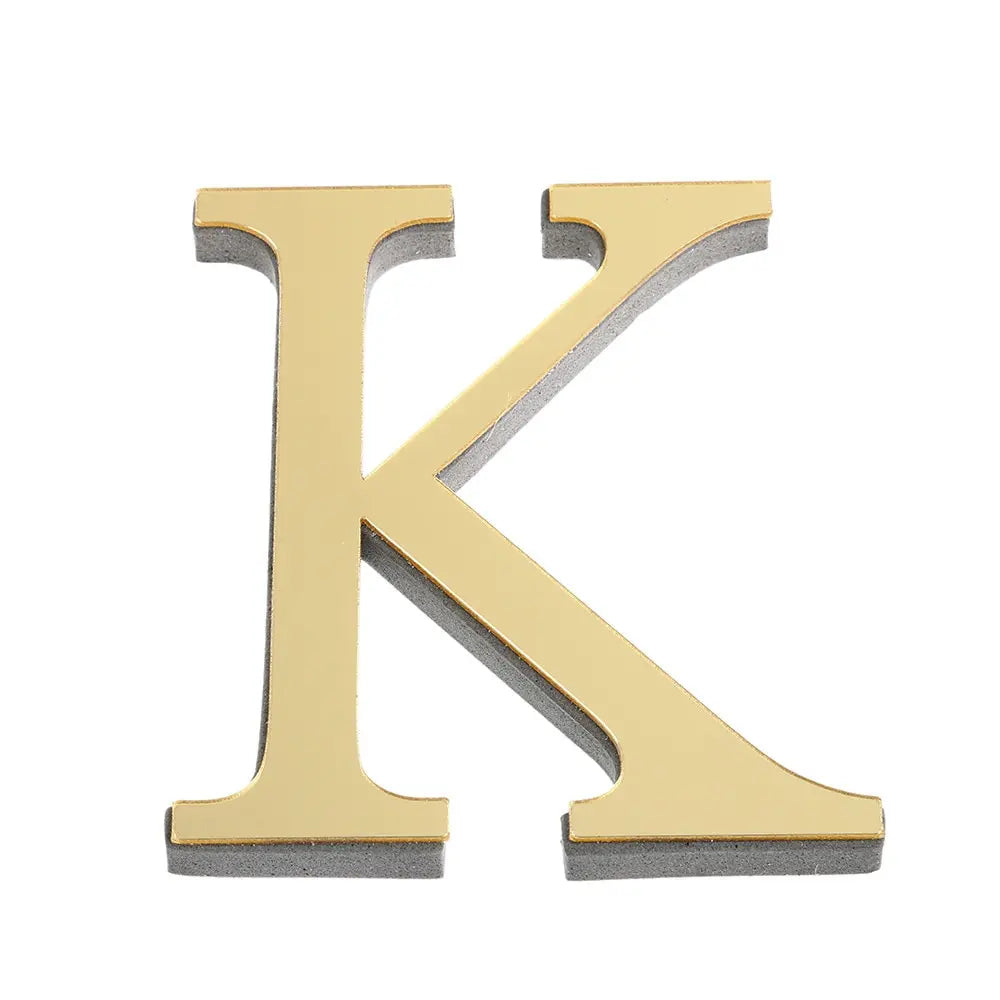 3D Mirror Acrylic Gold Letter Wall Stickers 10CM