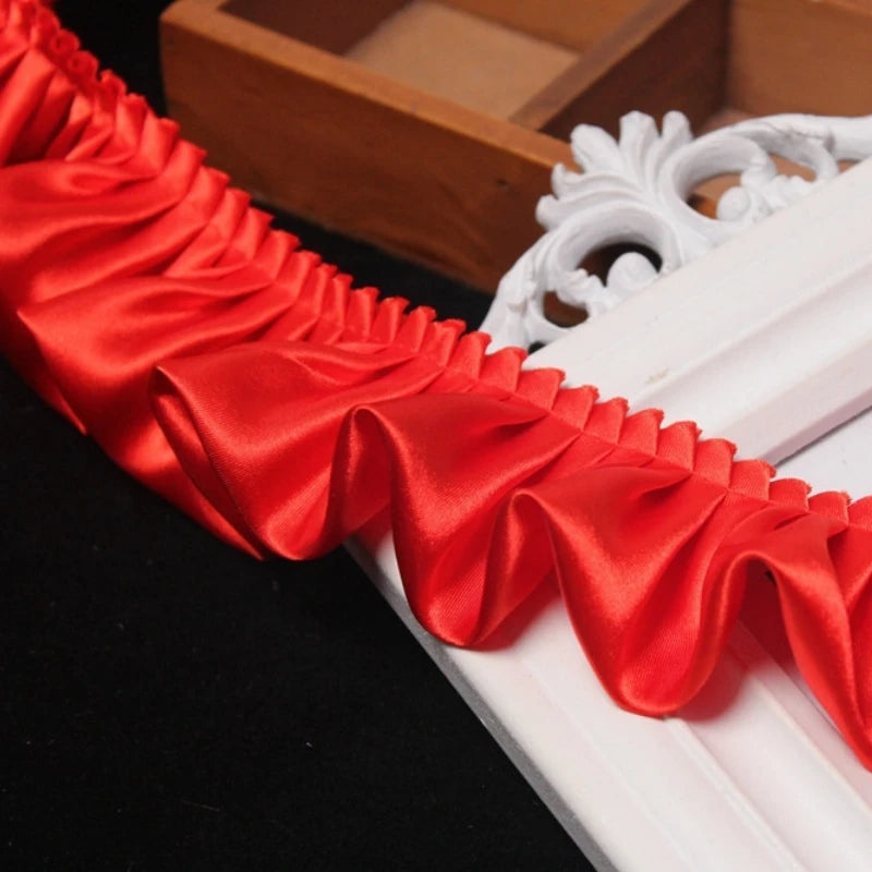 12-Color Reflective Ruffled Lace Fabric for DIY Crafts