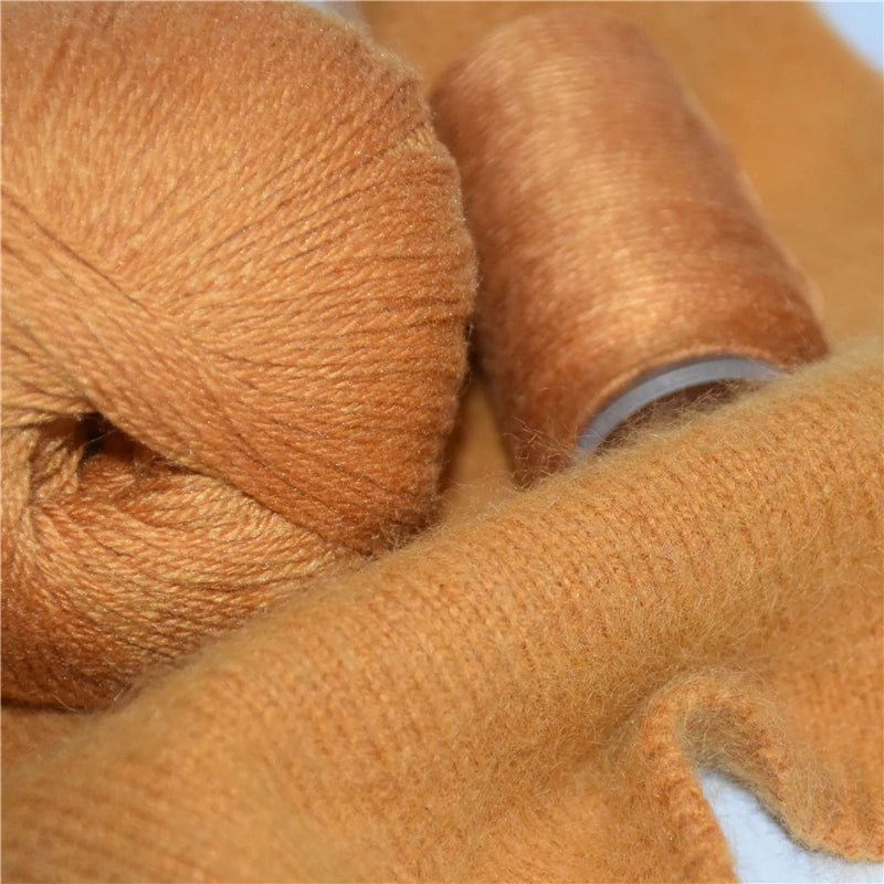 5pcs Pure Mongolian Cashmere Yarn – 3-Ply Worsted Hand Knitting Thread