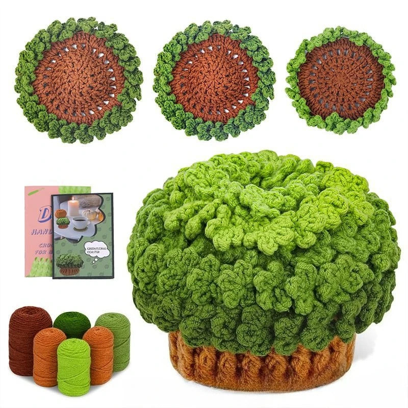 Hand-Knitted Crochet Kit for Coaster & Cap Mats