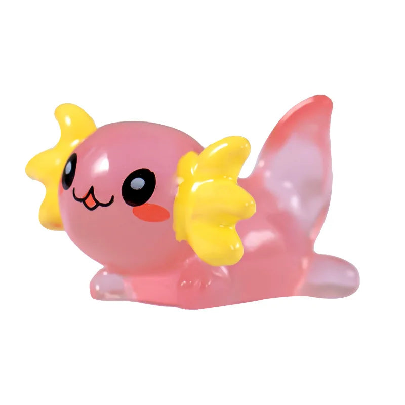 8-15PCS Glow-in-the-Dark Axolotl Miniatures for Microlandscape & Fish Tank Deco