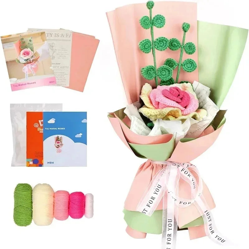 KRABALL Crochet Flower Bouquet Kit for Beginners