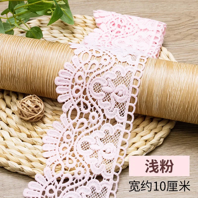 10cm Hollow Floral Embroidered Elastic Lace Trim