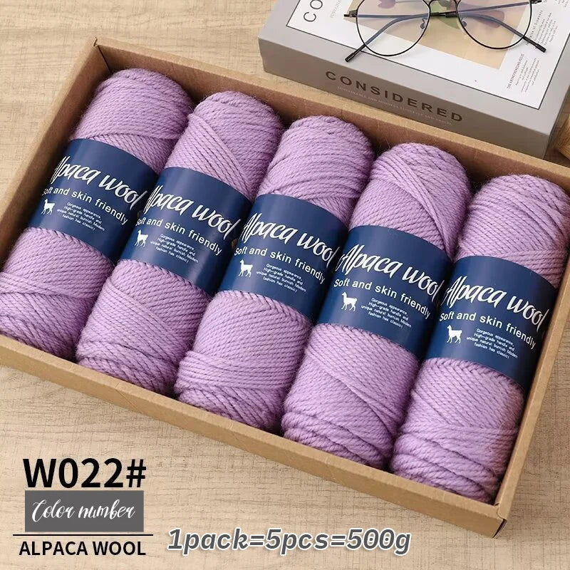 500g Coarse Alpaca Wool Yarn – Warm Handwoven Knitting Yarn