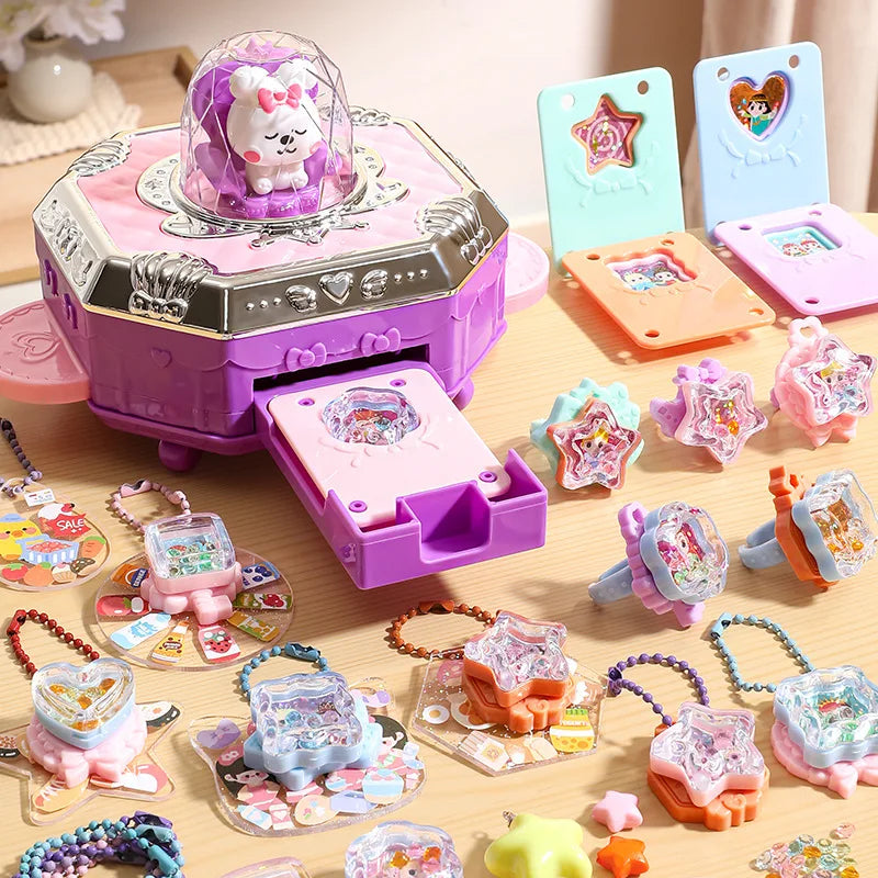 DIY Jewelry Maker Machine Bracelet Crafting Set with Cartoon Rabbit