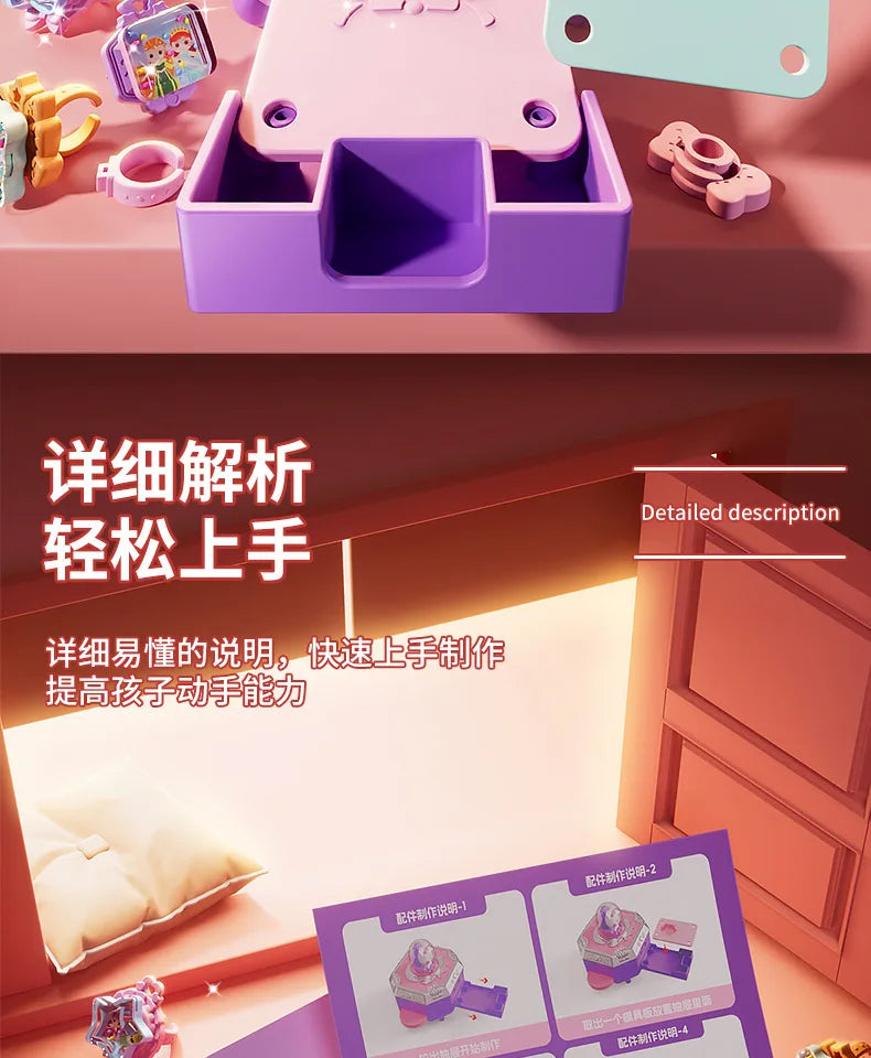 DIY Jewelry Maker Machine Bracelet Crafting Set with Cartoon Rabbit