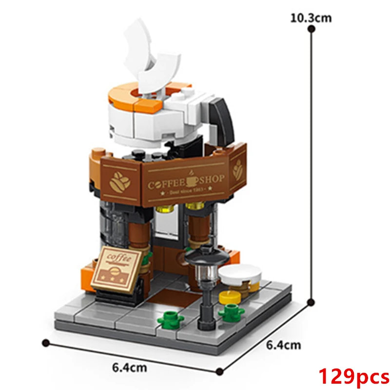 Restaurant & Dessert Street View Building Blocks Kit
