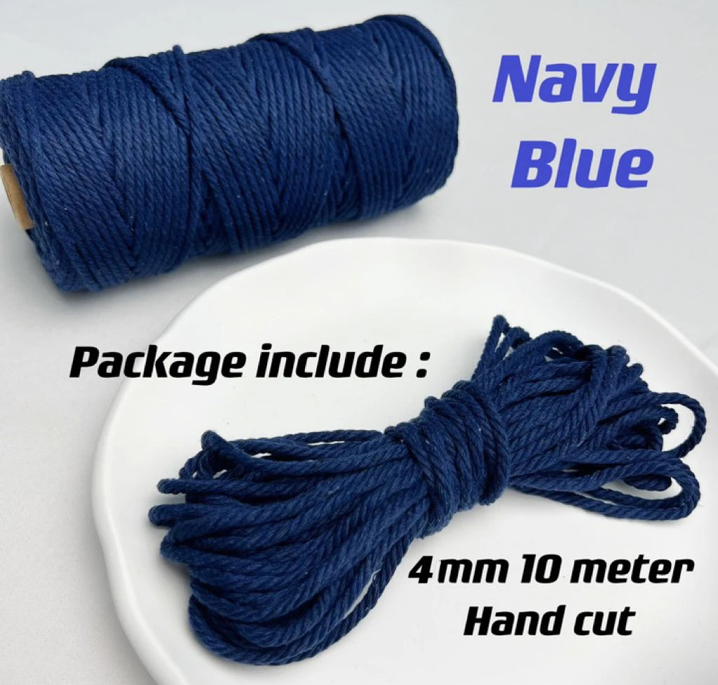10m 4mm Braided Cotton Macrame Rope – Natural DIY Craft Cord