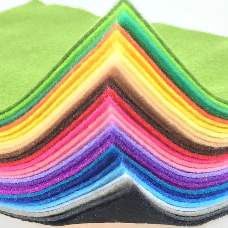 40pcs Assorted Color Soft Felt Fabric Sheets (1mm Thick)