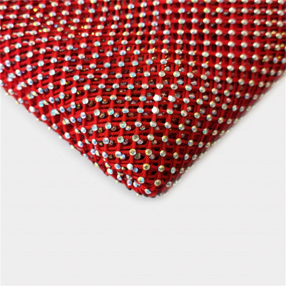 Rhinestone Mesh Applique Trim for DIY Crafts