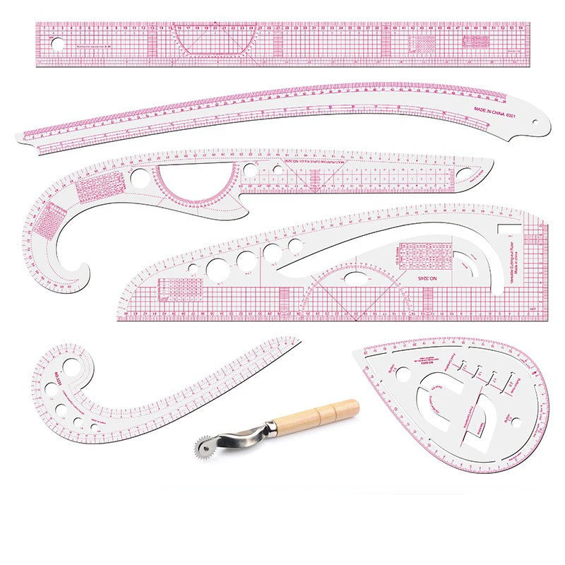 9pcs Metric Curve Sewing Ruler Set for Pattern Making