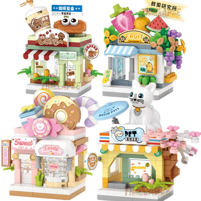Restaurant & Dessert Street View Building Blocks Kit