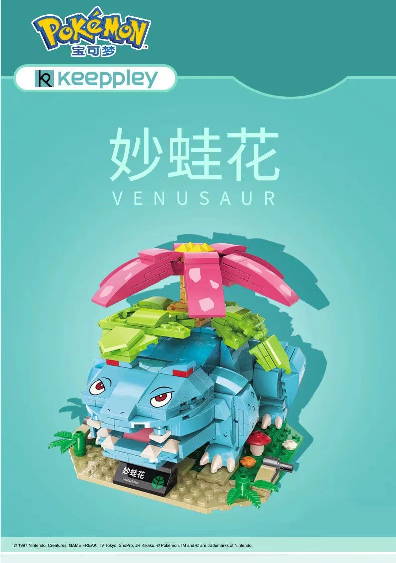 Pokémon Building Block Figures – Charizard, Mewtwo, Venusaur Models