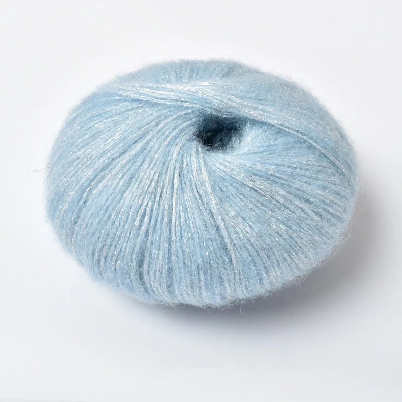 25g Golden Sequin Mohair Yarn – Soft Crochet & Knitting Wool